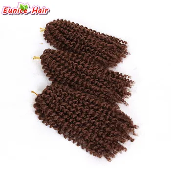 

8inch Ombre Synthetic Hair Extension Malibob Braids Freetress Kinky Curly Crochet Hair Mali Bob Jet Black High Temperature Fiber