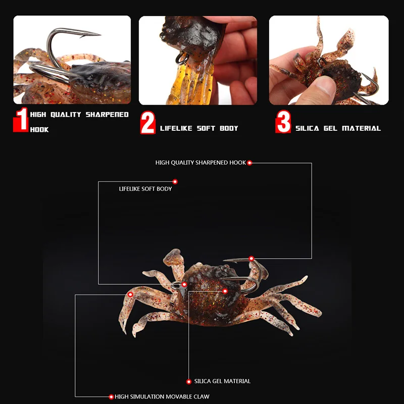 Proleurre 1 шт. Crazy Crab Flapper рыболовные приманки 80 мм 34,5 г рыболовные приманки мягкие силиконовые приманки креветка, австралийский окунь рыболовные снасти