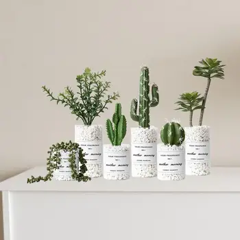 

Artificial Flower Set Simulation Succulent Potted Plant Bonsai for Office Desktop