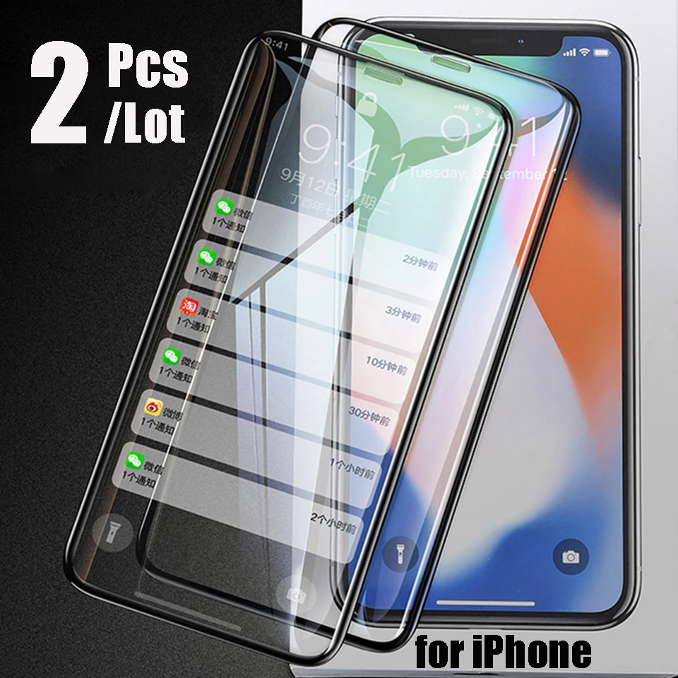 2 шт./лот закаленное стекло для iPhone 6 7 8 6s X XR XS Max защитное на Plus защита экрана |
