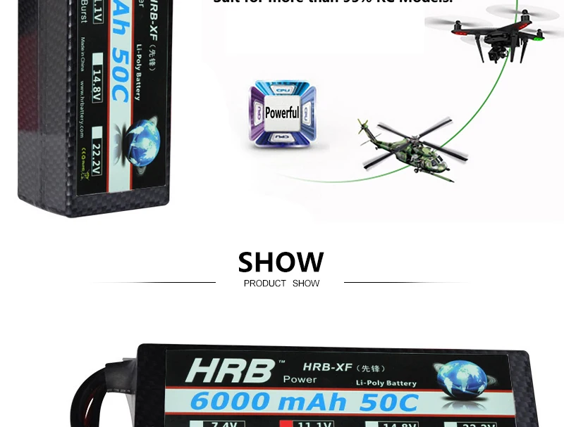 2 шт аккумулятор hrb lipo 3S 11,1 V 6000mAh 50C XT60 RC части T Deans EC5 разъемы Жесткий Чехол для Traxxas Trx4 автомобили грузовик лодка 1/10