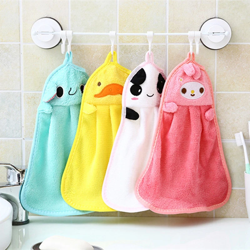 37cm Kitchen Hanging Towels Cute Cartoon Animal Candy Colors Soft Velvet Towel Kitchen Used Can Be Hung 30 Off Hand Towels Aliexpress