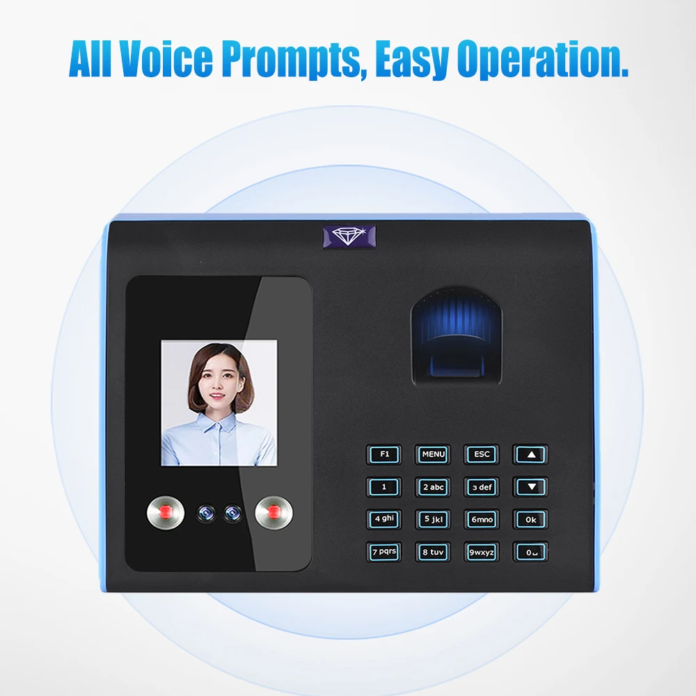 E6 Intelligent Attendance Machine Face Fingerprint Password Recognition Mix Biometric Time Clock for Employees