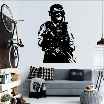 

Military Soldier Sniper Wall Mural Army Man With Gun Sweat Cool Wall Stickers Home Fashion Style Art Decor Wall Decal PosterQ-78