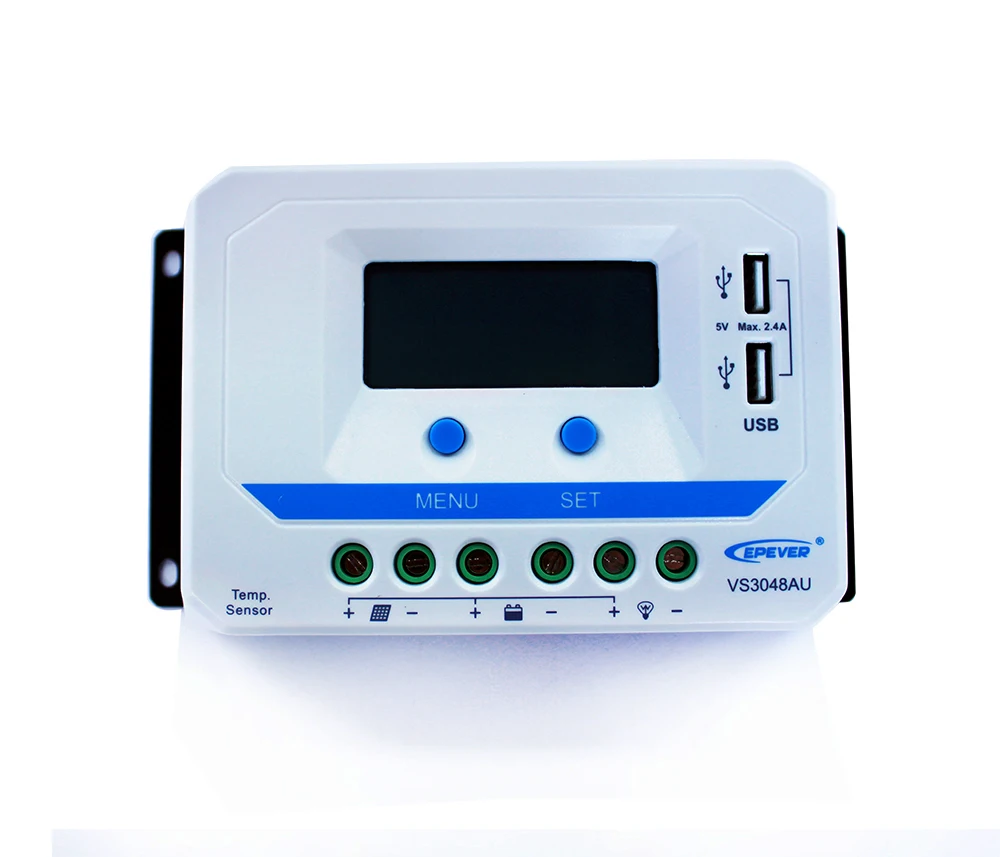 Контроллер заряда солнечной батареи EPsolar PWM VS3048AU 30A 30amp с ЖК дисплеем + датчик