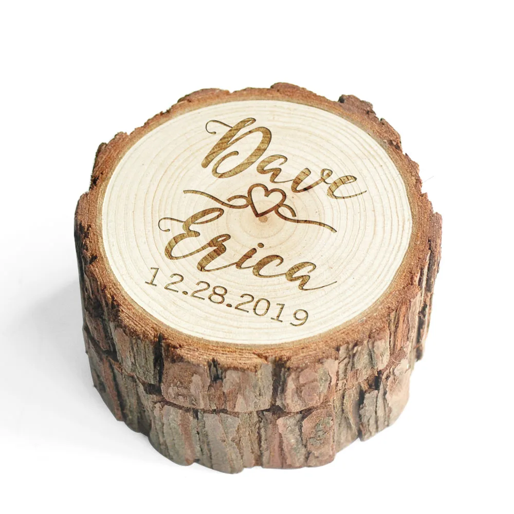 Personalized Rustic Ring Box Custom Engraving Ring Box Ring