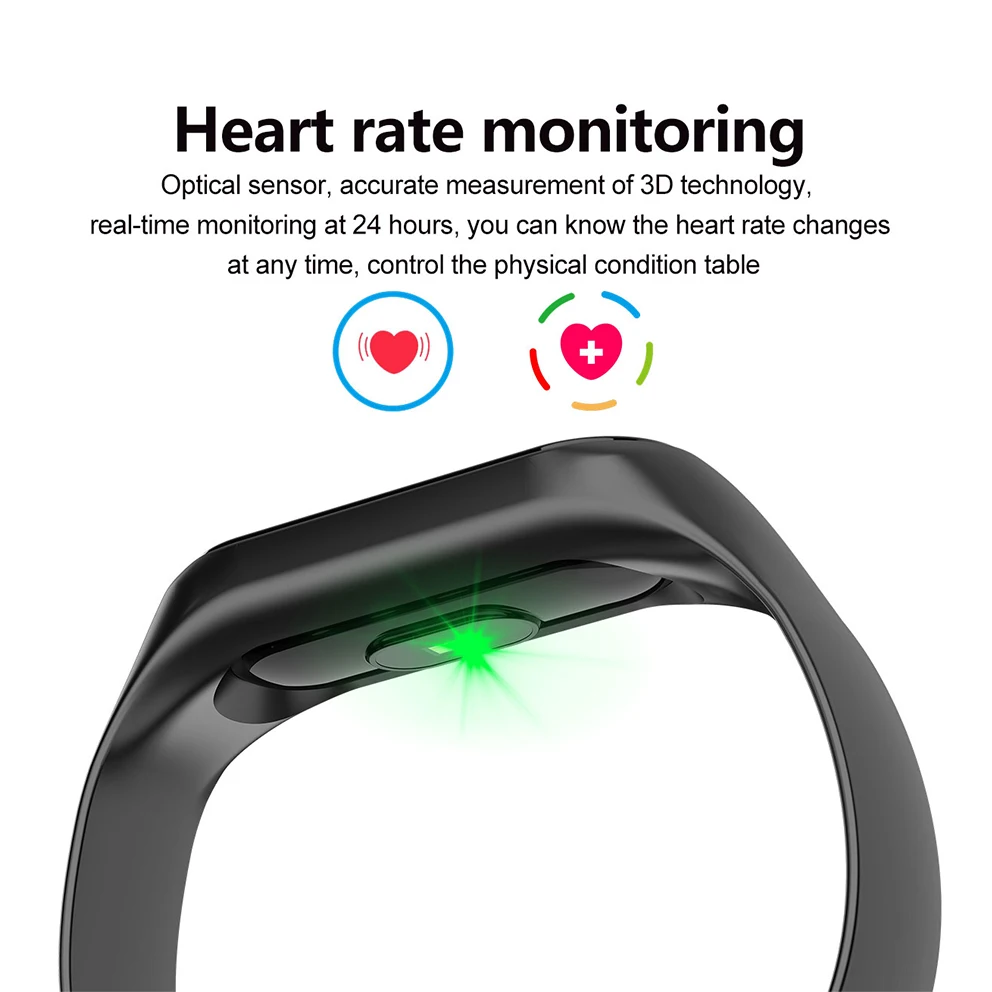 Fitness Tracker Smart Wristband Heart Rate Monitor Bracelet M3 Smartbracelet Pedometer Bracelet Can measure blood pressure watch