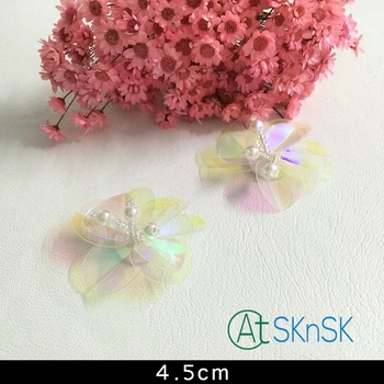 

20 pcs/lot Good clothes accessories fashion guipure flower pearl sequined appliques wedding decor DIY sewing patch beaded lace