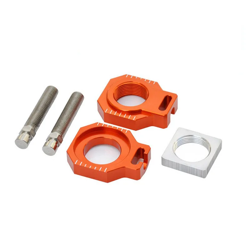

Rear axle Slider blocks Spindle Chain Adjuster for KTM SX SXF XC XCF 450 125 250 350360 380 Dirt Pit Bike Motorcycle Motocross