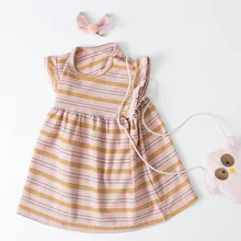 Летняя Новинка; Модные Детские Полосатые праздничные платья принцессы без рукавов для маленьких девочек; ; ; Z5