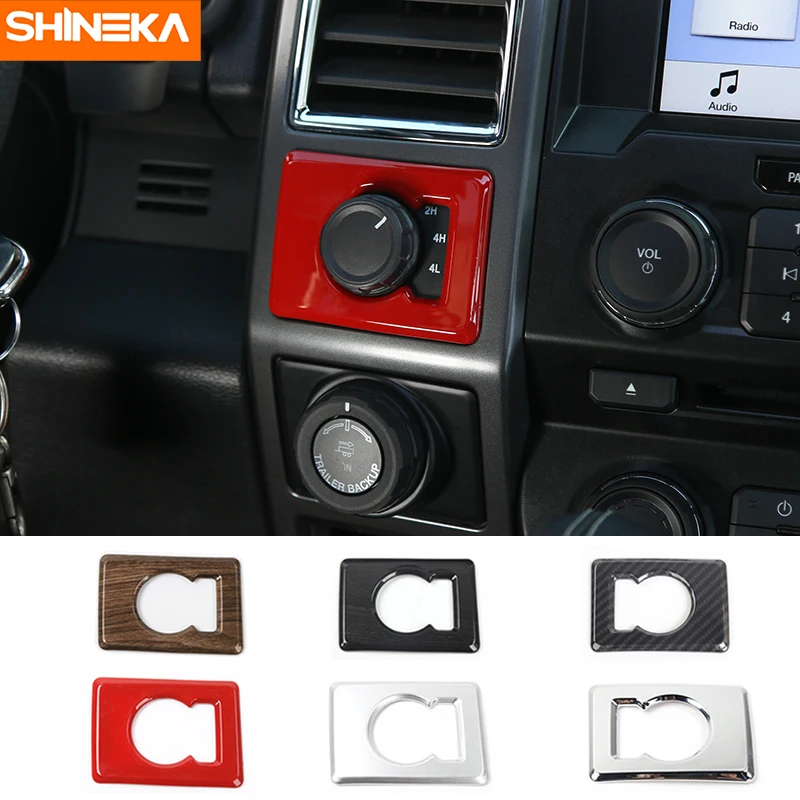 

SHINEKA Car Styling 4WD Four Drive Wheel Switch Button Knob Cover Trim for Ford F150 2015+Interior Accessories