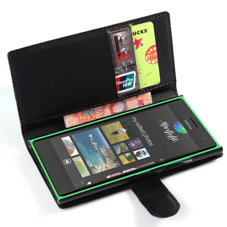 

N730 for Nokia Lumia 730 Case Superman Flip Leather Wallet Card Stent Cases Lichee Pattern Protect Cover black Nokia730 Lumia730