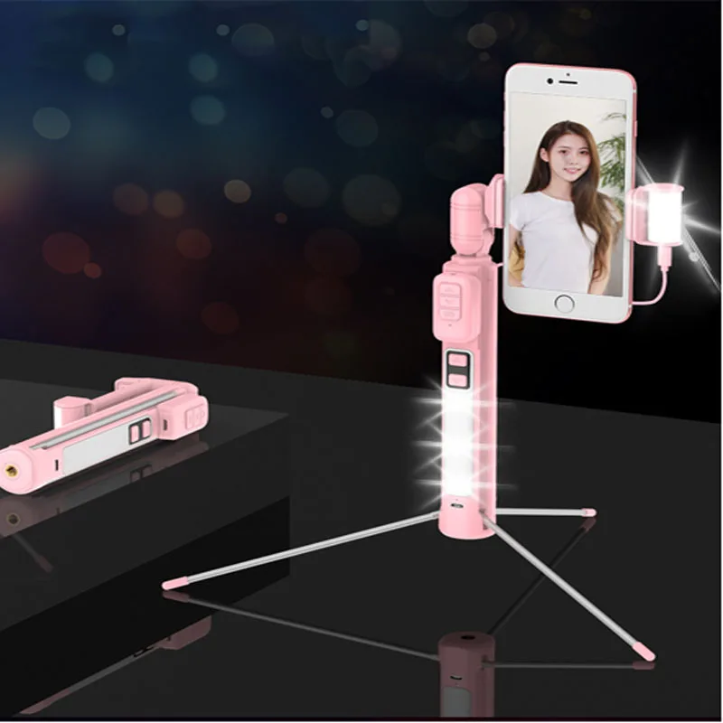 

Beauty fill light mobile phone Bluetooth one tripod selfie stick multi-function self-timer telescopic rod