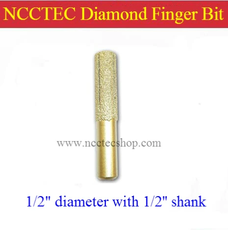 

1/2'' straight diamond vacuum Brazing brazed router finger bit with 1/2" Shank FREE shipping | marble granite continental knife