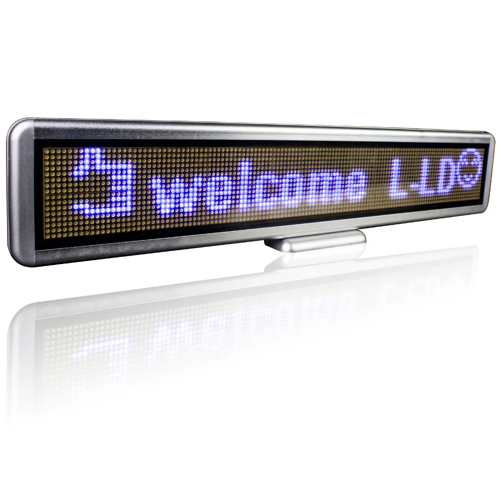 

22 x4inch led display Portable Rechargeable Blue Usb Programmable Moving Message Led Business Sign Board for Advertising Events