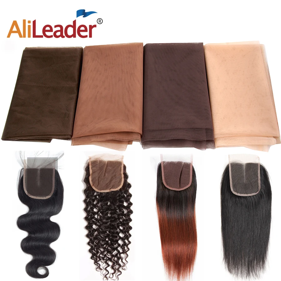 Alileader 1 Yard Light Brown Lace For Wig Making Wig Caps Lace Wigs Material Closure Frontal Foundation Wig Accessories Tools