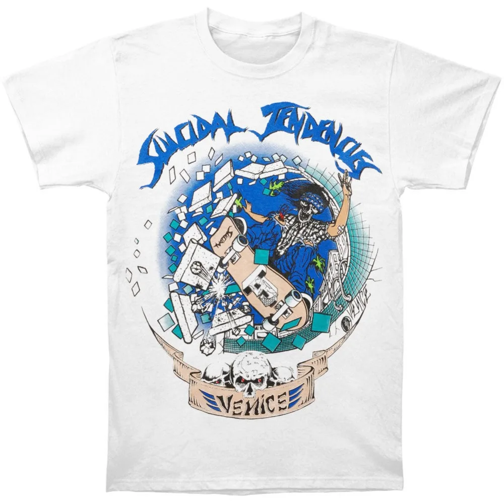 2019 New Summer T-shirts Suicidal Tendencies Venice Skater White Shirt (S M L XL 2XL) Women/Girl Funny Animal Cool | Мужская одежда