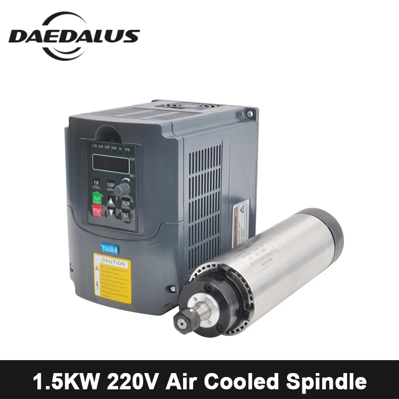 

CNC Spindle Motor 1.5KW 220V Air Cooled Spindle Router + 220V VDF Frequency Inverter ER11 Collet Chuck For Milling Machine Tool