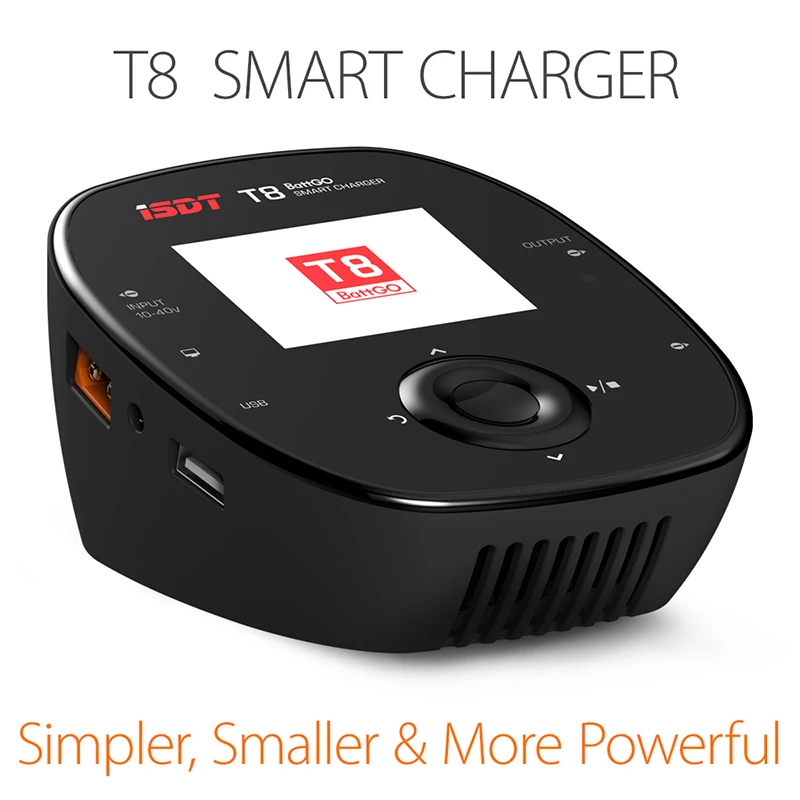 

ISDT T8 BattGo Smart Battery Balance Charger 1000W 30A English Version For 1-8S Lipo Battery Drone/ Helicopter /RC Toys Parts