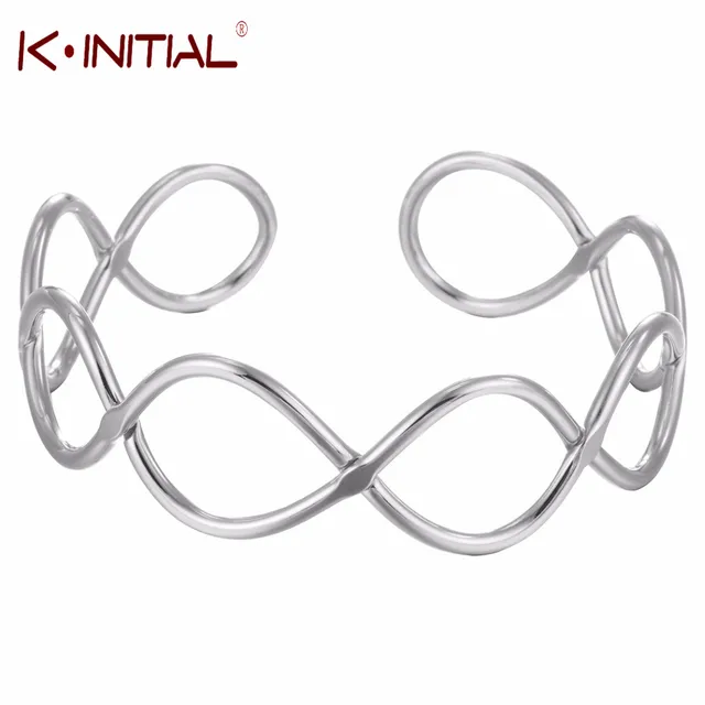 Kinitial Open Infinity Cuff Bracelets Cable Bracelet Cross Knots Kinitial Open Infinity Cuff Bracelets Cable Bracelet Cross Knots Bangles For Women Bridal Wrist Statement Jewelry