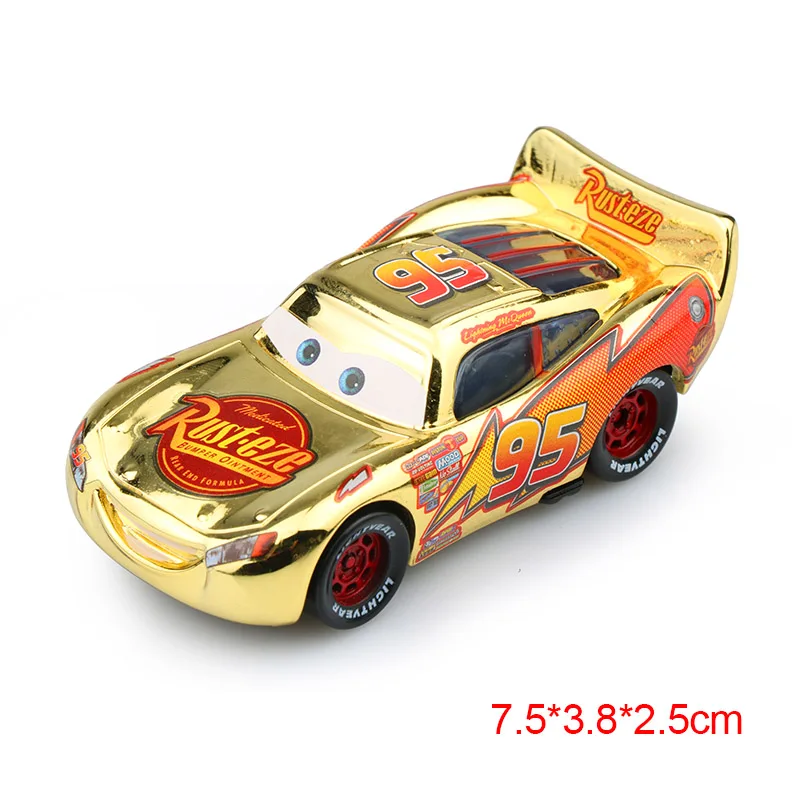 Дисней Pixar Тачки 2 3 Молния Маккуин матер Джексон шторм Рамирез 1:55 литье под давлением автомобиль металлический сплав мальчик малыш игрушки Рождественский подарок - Цвет: McQueen gold