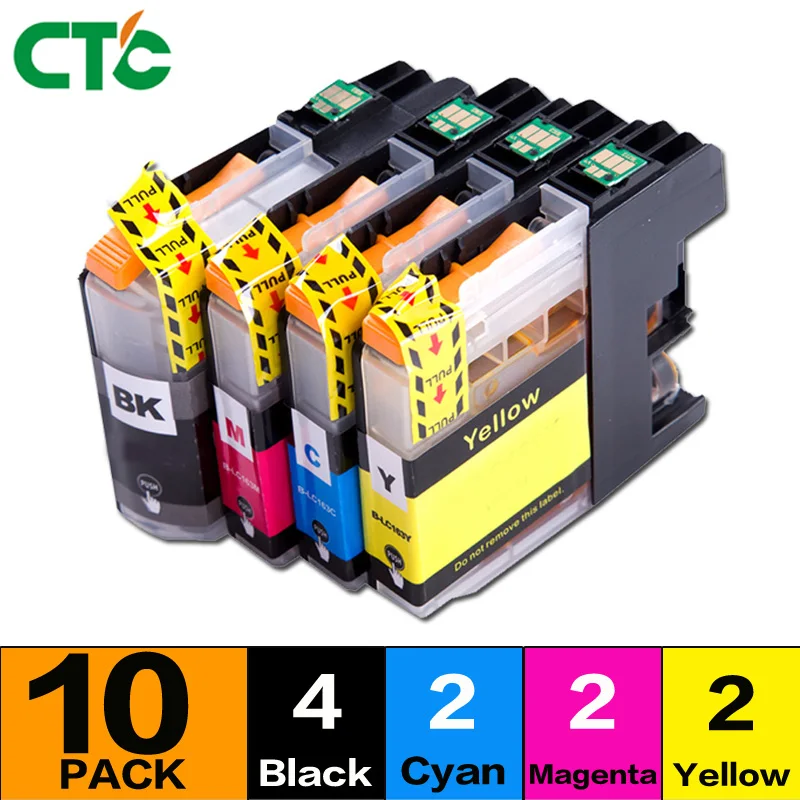 

10pcs For Brother LC123 Ink Cartridge Compatible For MFC-J4510DW MFC-J4610DW Printer Ink Cartridge LC 123 MFC-J4410DW J4710DW