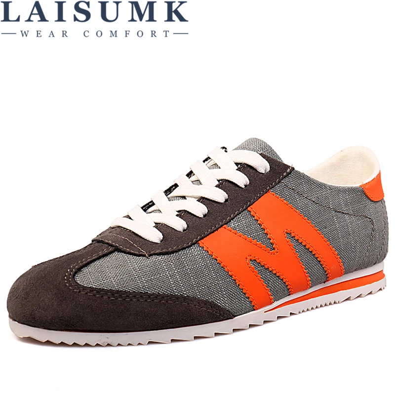 

LAISUMK 2019 Men Casual Shoes Fashion Casual Denim Canvas Shoes Men Shoes Lace Up Flats Comfortable Sneakers Casual Men'S Shoes