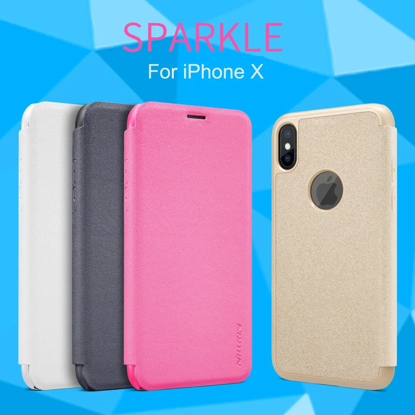

New 2018 Nillkin Case For iPhone X Book Style Flip Case For iPhone X High Quality Leather Cover For Apple iPhone X
