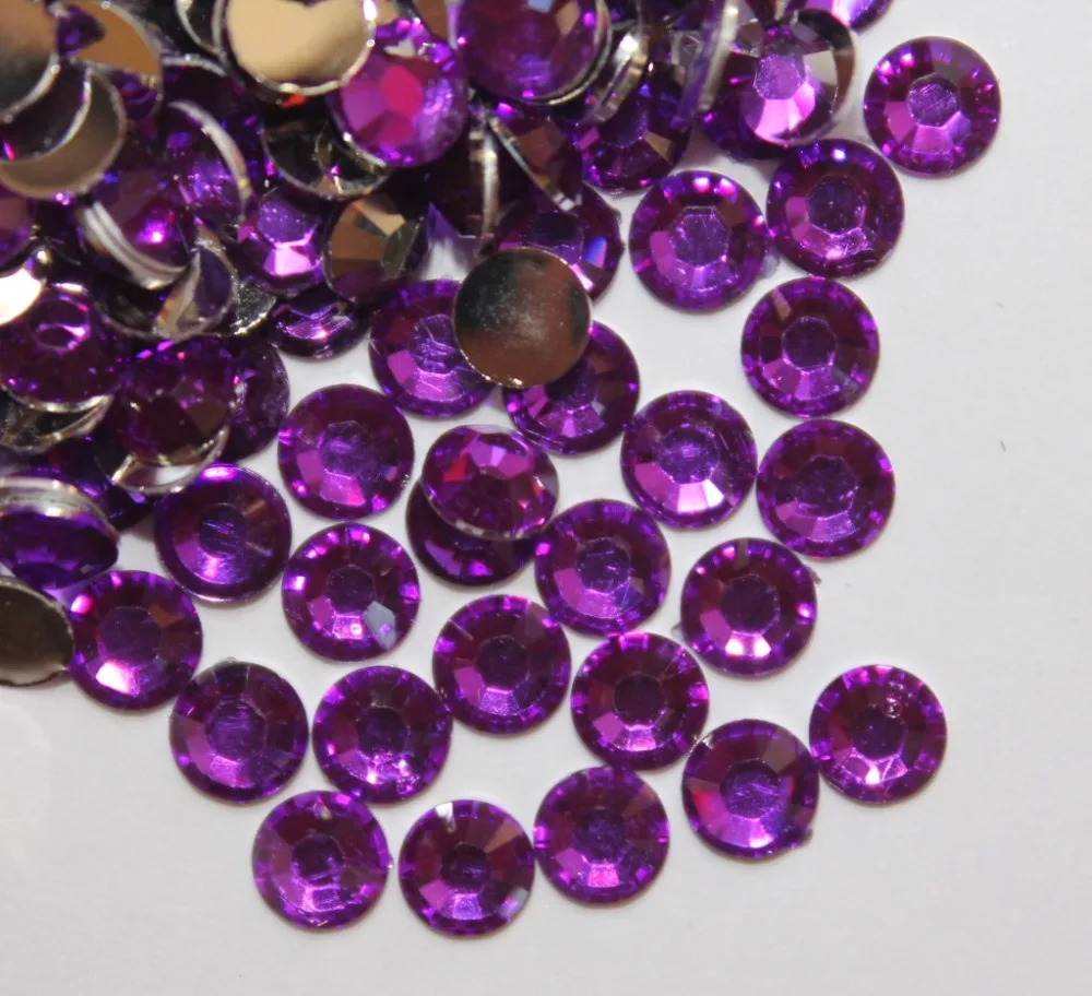 

2000pcs 4.8mm Purple Flat Back Acrylic Rhinestones Gems Scrapbooking Embellishment Craft Diy