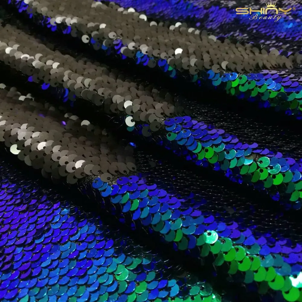 

ShinyBeauty 3x7FT Green and Black Mermaid Reversible Curtain Backdrop 92x215cm Green and Black Mermaid Sequin Backdrop--ar