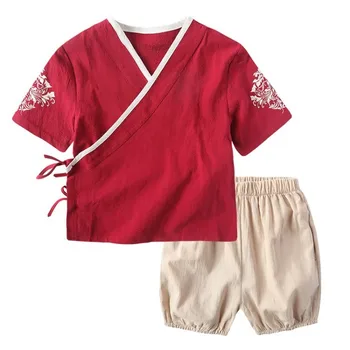 

Chinese Style New Fashion 2pcs Set Baby Girls Suit Summer 2019 Short Sleeve Belt Tops + Shorts Outfit Toddler Kids Clothes 2-7T