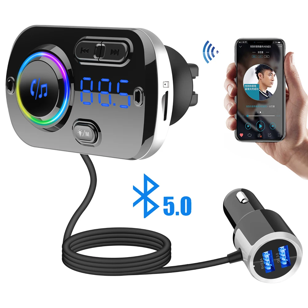 Автомобильный MP3-плеер JINSERTA с функцией громкой связи Bluetooth 5 0 FM-передатчик