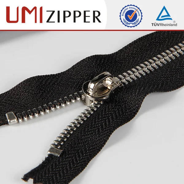 highly polished zipper metal shiny silver metal zipper silver teeth