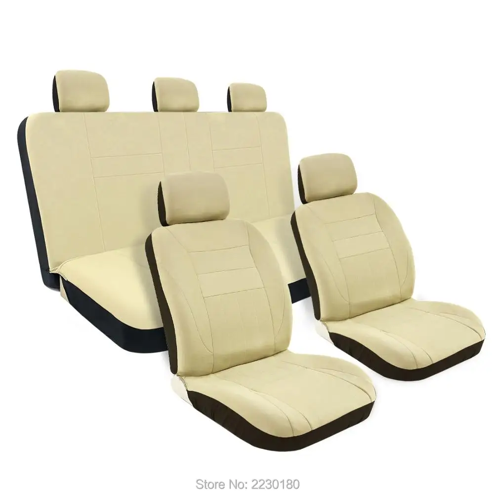 Buy 8PCS Mesh Car Seat Covers Full Set Solid Tan