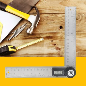 

200mm 0-360 Degree Multi-purpose High Precision Stainless Steel Digital Display Angle Scale Ruler/Protractor Measuring Tool