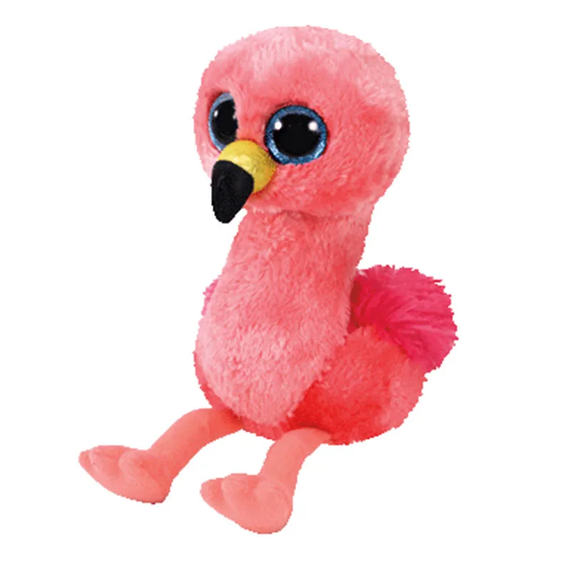 

6" TY Beanie Boo's Gilda the Pink Flamingo Big Glitter Eye Plush Stuffed Animal Collectible Doll Toy Christmas Gift For Kids