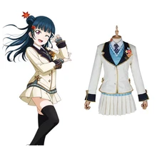 Love Live Sunshine Cosplay Tsushima Yoshiko Cosplay Costumes Uniform Outfit Anime Cosplay Costume Halloween Carnival Cosplay full set love live aqours cosplay costume lovelive sunshine dreamer tsushima yoshiko all member cosplay dress