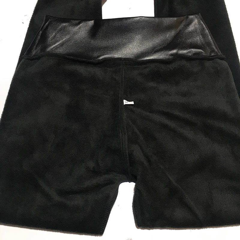 NORMOV Women Thick Leather Leggings Winter Black High Waist Warm Legging Women Plus Velvet Fashion Pu Leather Legging Femme yoga leggings