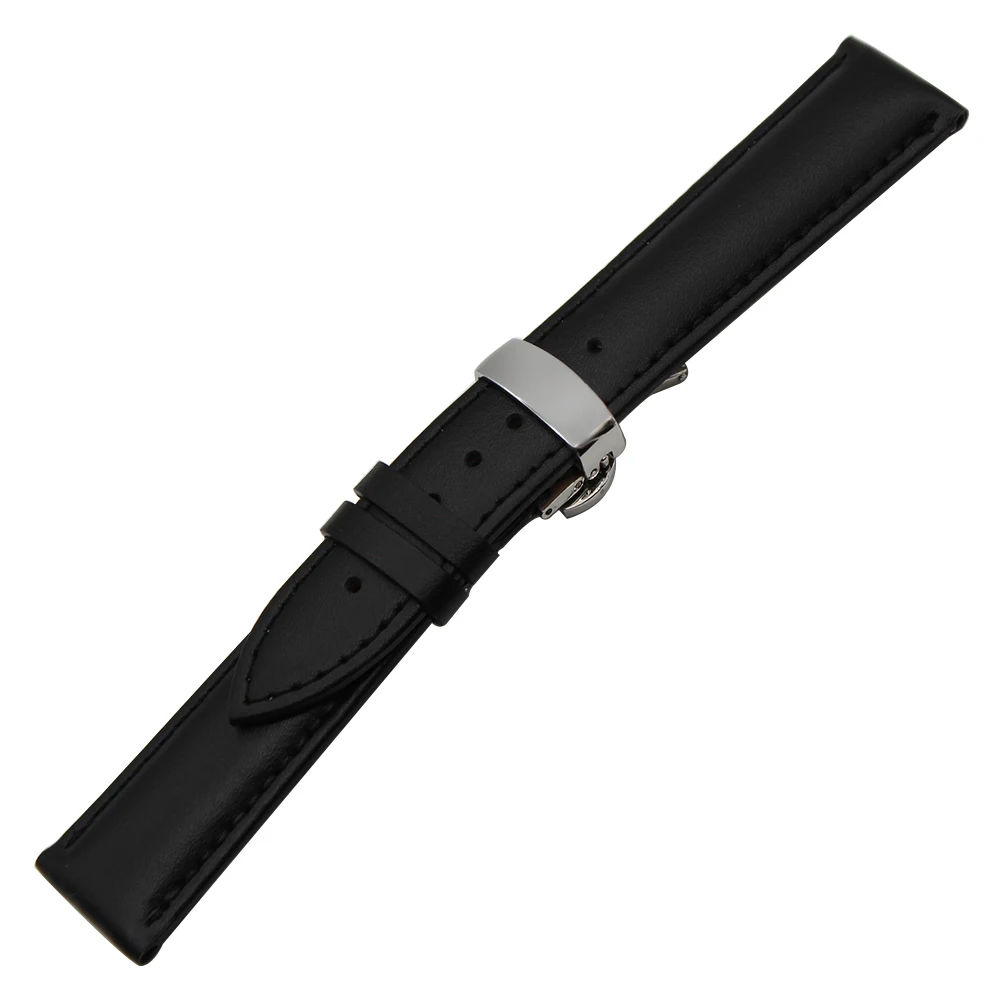 Ремешок мужской из натуральной кожи браслет с застежкой бабочкой для Huawei Watch 2 Pebble
