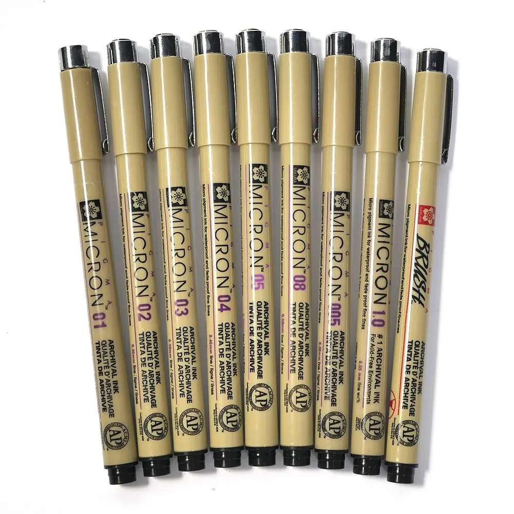 Sakura Pigment Micron Drawing Pen Brush Stationery Animation Art