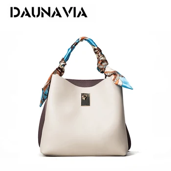 

DAUNAVIA Fashion Bucket Women Bags Luxury Handbags Scarf Decoration Designer Brand Shoulder Bag Ladies SAC A Main Lady Bolsa