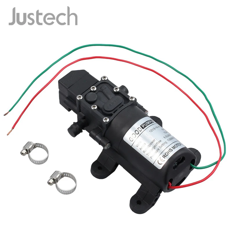 Justech DC 12 В 130PSI водяной насос микро электрический сельскохозяйственный насос 70 Вт 6л/мин мембранный Водяной опрыскиватель высокого давления автомойка 12 В