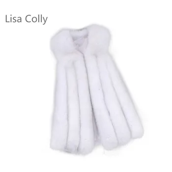 

Lisa Colly Warm Women Import Fur Vest Coat Faux Fur Vest Women Luxury Fake Fur Vest Coat Winter Fox fur Coat Jacket Overcoat