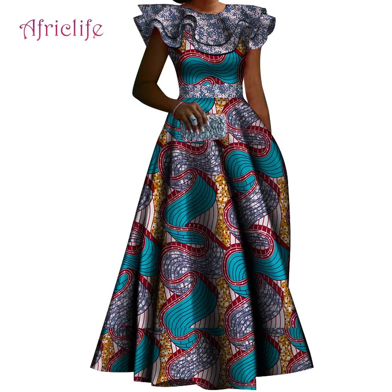 Платья с принтом в африканском стиле, новейший дизайн, Лоскутная Женская одежда, приталенное женское длинное платье, вечерние, свадебные