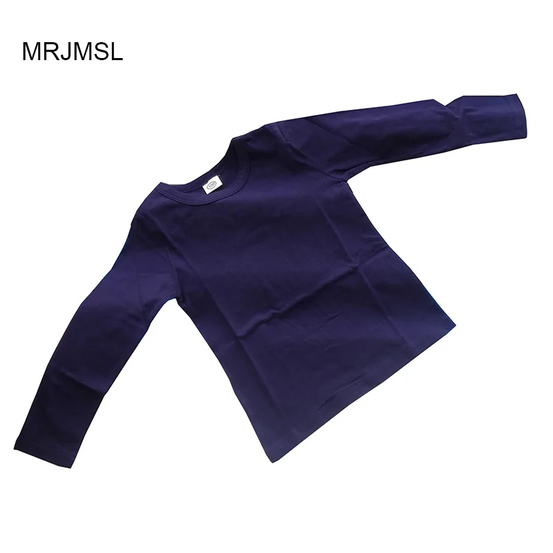 

2019 kids spring autumn cotton clothing children t-shirts for baby boys long sleeve t shirts solid colors Girls Tops black white