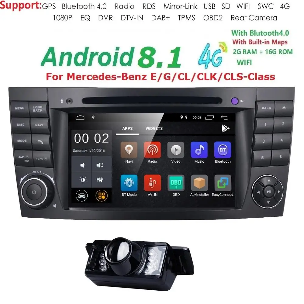 Sale 2GB RAM Car DVD radio for Mercedes Benz W211 W463 W209 W219 2002-2009 Support Mirror link video output  wifi DVR Reverse Camera 0