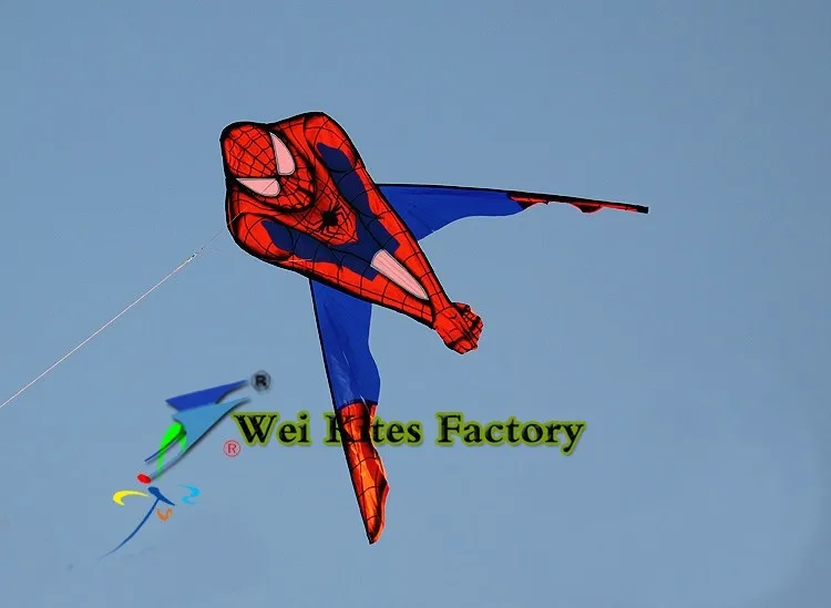 Бесплатная доставка, высокое качество воздушный змей Человек-паук с ручкой линии наружной игрушки летающие змеи нейлоновая ткань Рипстоп