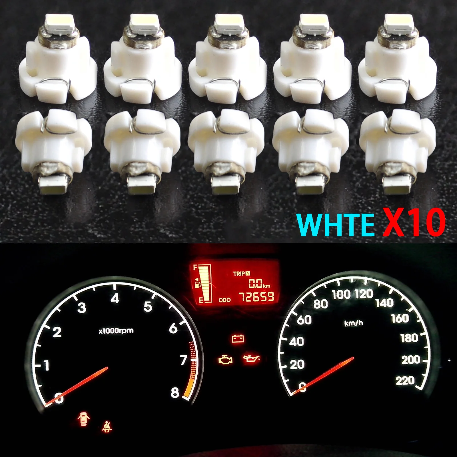 Auto Universale Hot 10Pcs T4/T4.2 Neo Wedge Led Lampadina Cluster Strumento Dash Clima Base Luci Car Styling