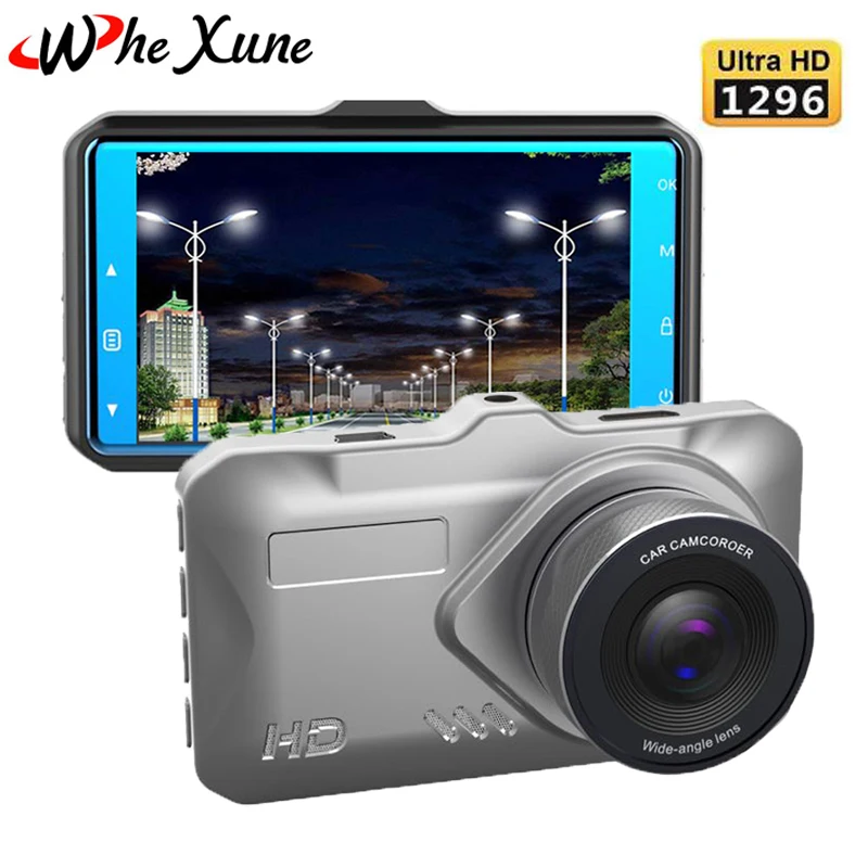 WHEXUNE 3 дюймов FHD ips Экран 1296 P/1080 P Видеорегистраторы для автомобилей Камера видео