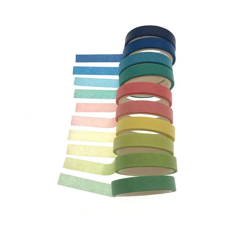 10pcs/lot Fall Rainbow Masking Washi Tape Set Crafts and Scrapbooking Paper Decor Japanese Stationery Office Supplies